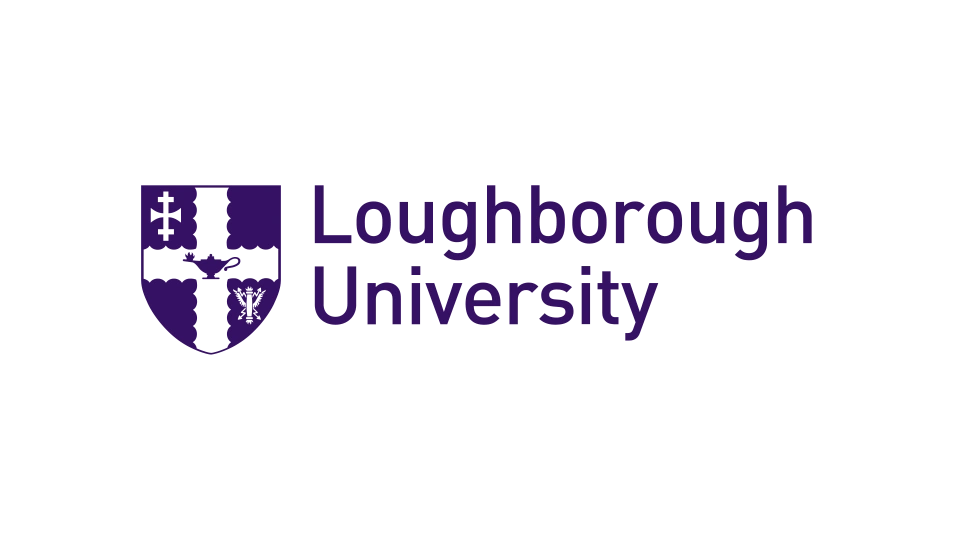 Loughborough University logo featuring a shield and the university name in purple.